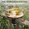Clamp On Bird Bath Stainless Steel 2 in 1 Bird Bath & Waterer with Adjustable Metal Bracket Railing Bird Feeder for Patio Garden