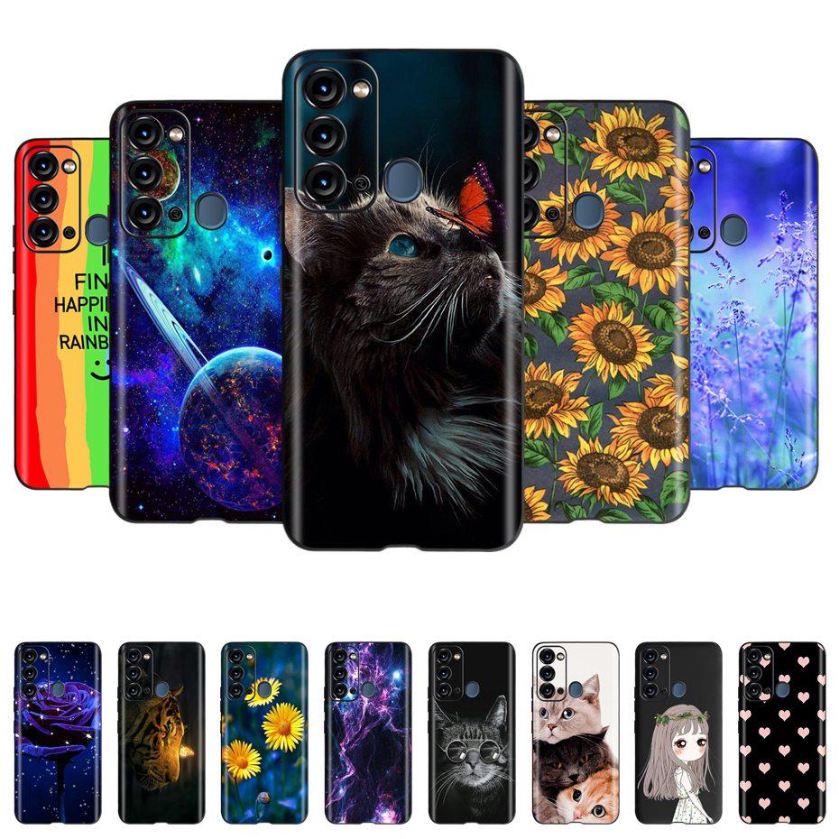 Чехол для ITEL Vision 3 Модный Чехол-Кот Подсолнух для Телефона Для Itel S17 S 17 S661W Мягкий ТПУ Черный Силиконовый Чехол Бампер Vision3