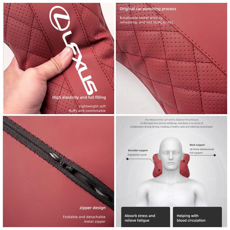 2026 Hot Interior Stickers Car Headrest Auto Seat Head Neck Rest Pillow Accessories For Lexus F SPORT ES RX NX LS UX LM LX GX LC