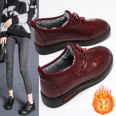 Зимние хлопковые туфли в старом пекинском стиле, вышитые туфли бабушки, мягкая подошва, утепленные туфли для мамы, теплые зимние сапоги для пожилых людей