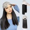 Long Fashion Wig Hat a Long Straight Hair Invisible Duck Hat Wig Female New Baseball Cap with Hat Wig