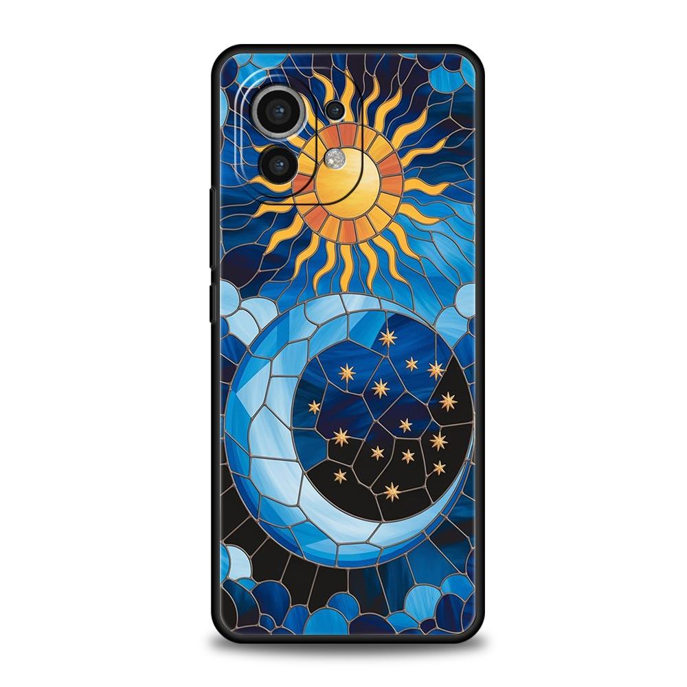 Красивый чехол-крышка из стекла с рисунком Солнце и Луна для Xiaomi Mi 17 15 14 13 12 11 Ultra 15T 14T 13T 12T 11T Pro Lite 5G Мягкий ТПУ корпус