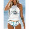 Женский повседневный модный купальник-двойка с принтом