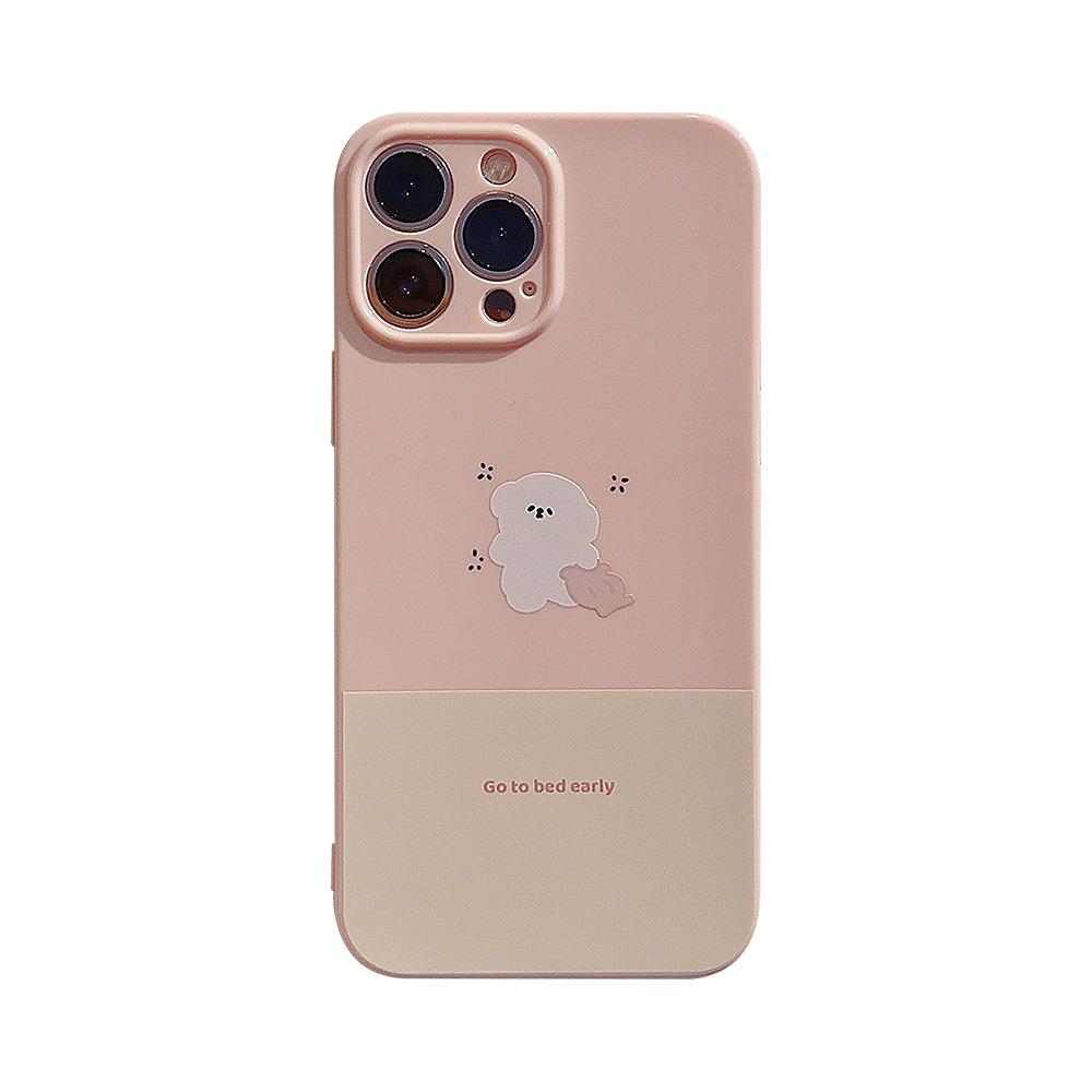 Простой мультяшный чехол для мобильного телефона 14pro Max 12 Apple IPhone 15 Медово-розовый 11 Милый Подходит для 16pro Мягкий