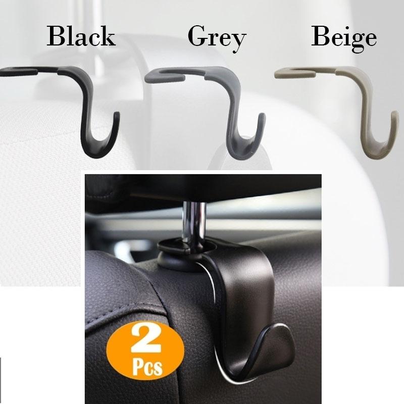2 Pcs Creative Car Seat Back Hooks Hangers Organizer Universal Headrest Mount Storage Hooks
