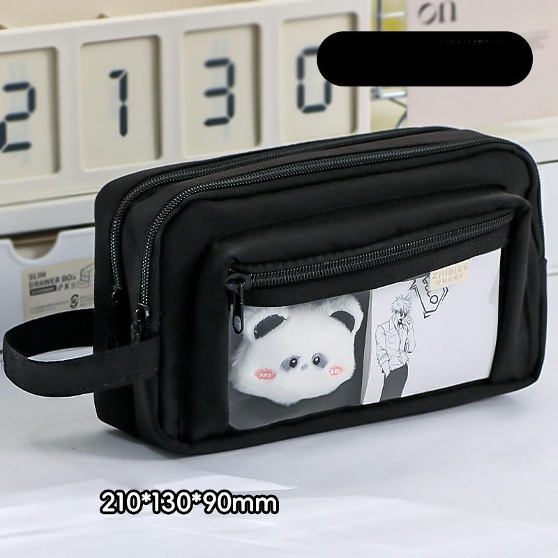 Прозрачный школьный пенал, милый, конфетного цвета, простой, канцелярский органайзер для детей, большая вместимость, сумка для хранения школьных принадлежностей