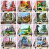 5D Diamond Painting Window Full Square Cross Stitch Sale Diamond Embroidery Landscape House Needlework Home Decoration