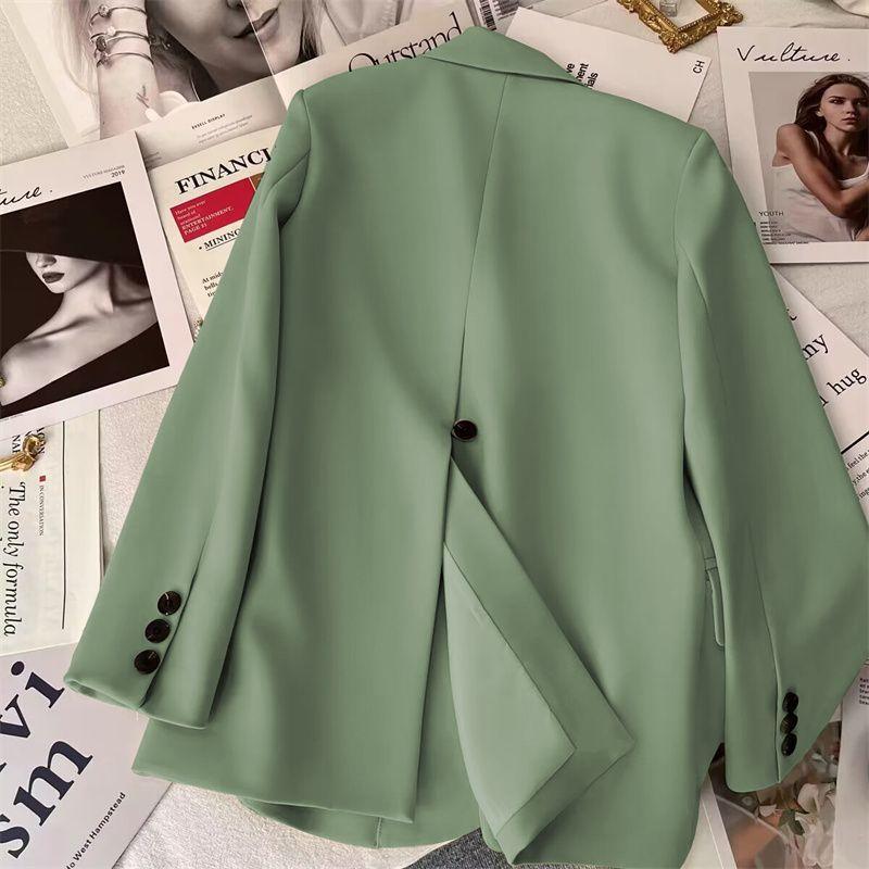 Korean Style Leisure Coat Small Suit with Back Slit Design for Spring and Autumn