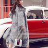 Новое пальто из искусственного лисьего меха на осень и зиму, средней длины, женское, свободное, модное, теплое пальто
