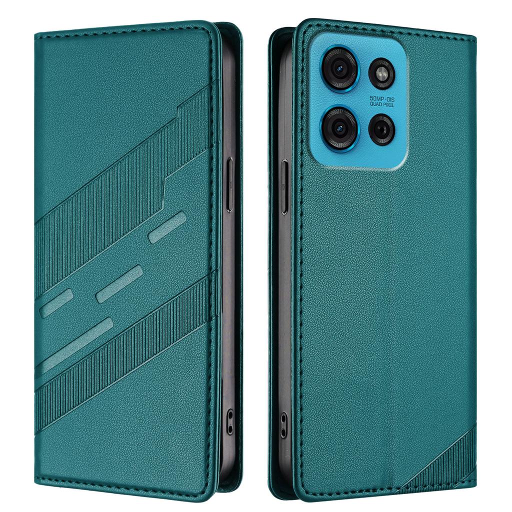 Для Motorola Moto G75 5G Чехлы для телефонов Панк Стиль Тисненый Кошелек Подставка Кожаный Чехол