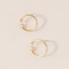 Pearl Round Classy Stud Earrings Alloy Material Trendy Jewelry