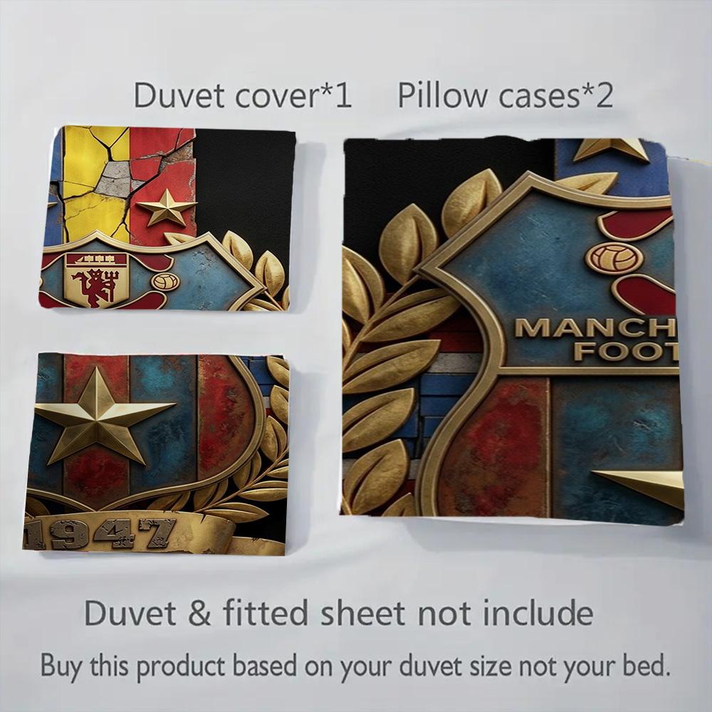 Glory Legacy Three-piece set (1 * duvet cover + 2 * pillowcase, without core) 2D Flat Soft and comfortable Duvet cover and pillowcase Bedding set