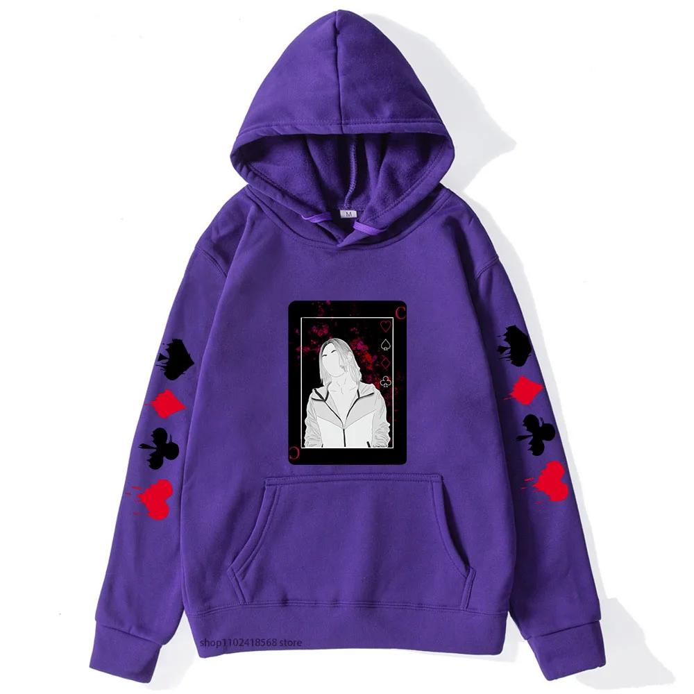 Толстовка с капюшоном «Алиса в Бордерленде» Kawaii Cartoon Chishiya Playing Card для мужчин/женщин Harajuku Unisex