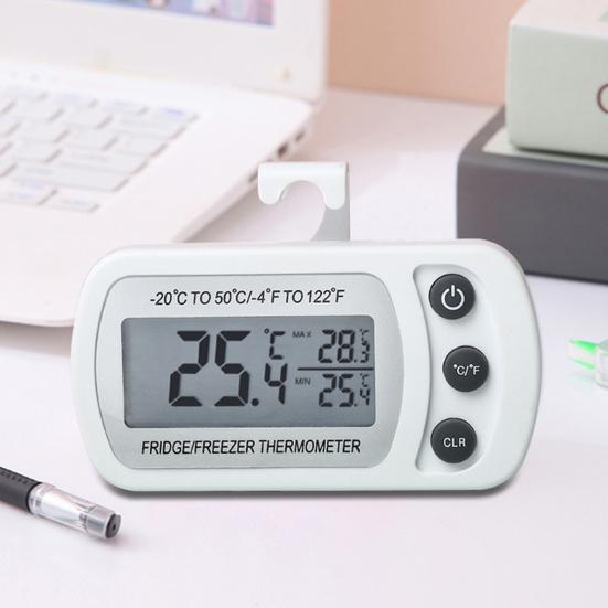 Refrigerator Thermometer with LCD Display Waterproof Freezer Fridge Thermometer with Max/Min Record High Precision Refrigerator Thermometer for Cooler