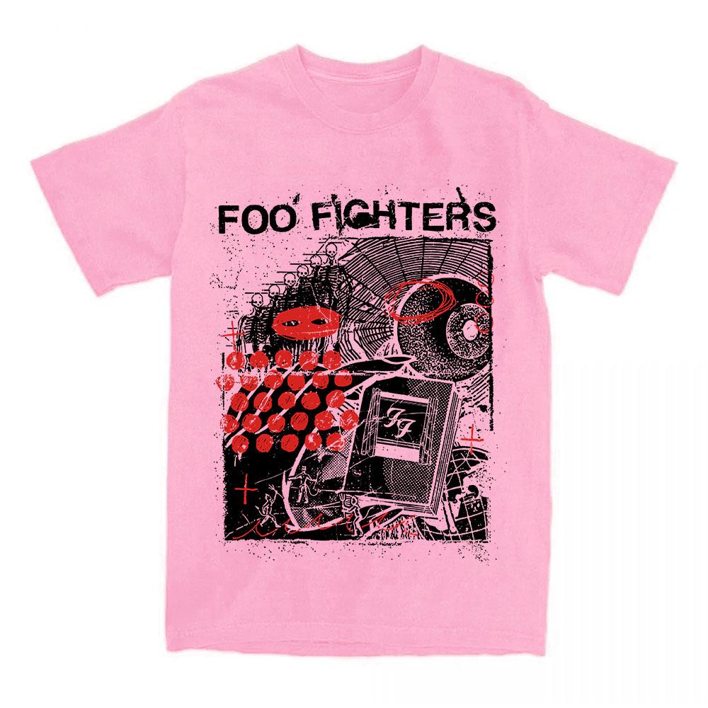 Ваша любимая футболка с дизайном рок-группы Foo Fighters Летняя с коротким рукавом Свободная мужская футболка Повседневная Унисекс Уличная одежда