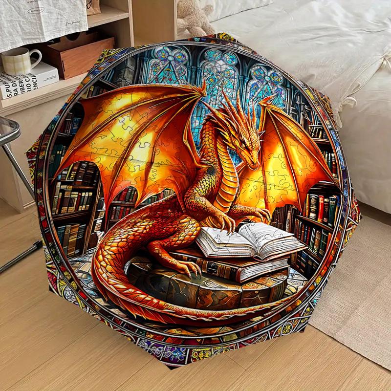 1PC Dragon Library Umbrella-8-Rib Reinforced, Automatic Open, Lightweight & Durable, Cute Fashion Accessory for Outdoor-P2645
