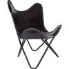 TopGrain Leather Handmade Relax Office Home Modern Lounge Accent Butterfly Chair