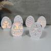 Hollow Easter Egg Rabbit Lamp Silhouette DIY Gypsum Candle Base Plaster Mold Epoxy Resin Casting Mold for Easter Decoration