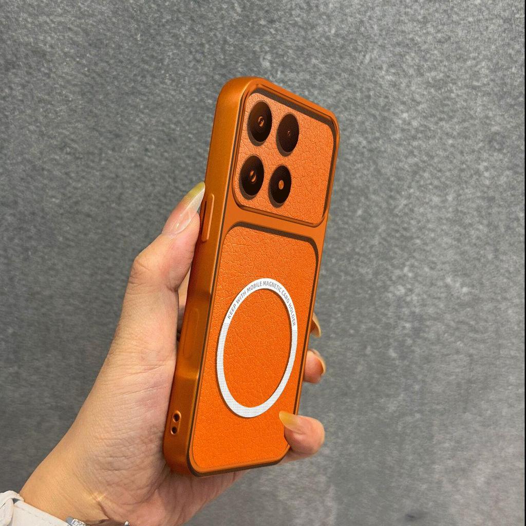 Улучшенный защитный чехол с большим вырезом для камеры для Xiaomi 17, роскошный кожаный чехол с магнитным кольцом