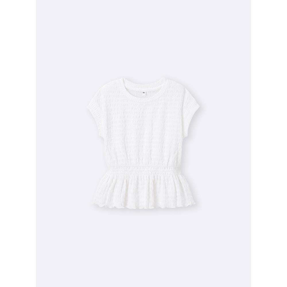 GU by Uniqlo Девочки Текстура Пеплум Футболка