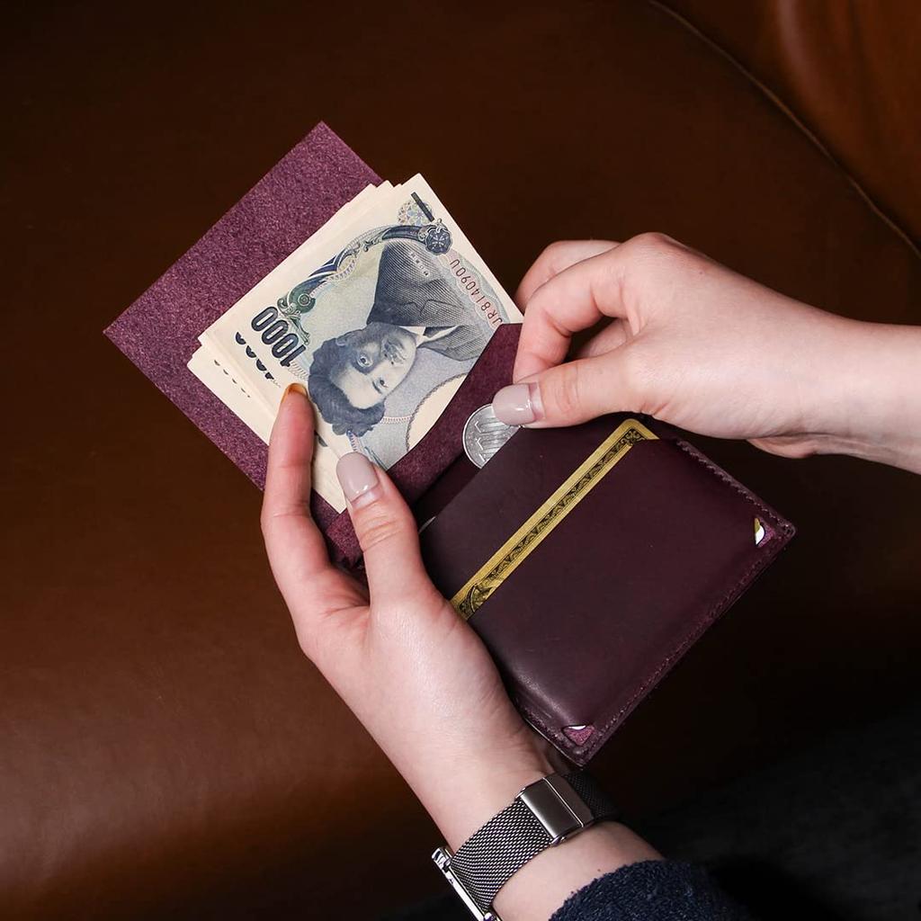 Wallet Bifold Wallet Leather Genuine Leather PIASTRA Bifold Wallet Sub Wallet Thin Red [MPIU] Men's