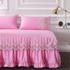 Современная минималистичная кружевная юбка-кровать в стиле принцессы, приятное для кожи хлопковое нескользящее покрывало, бытовая юбка-кровать, комплект из трех предметов