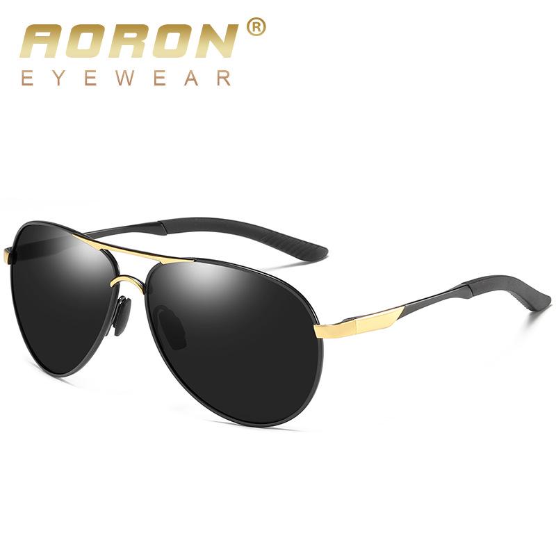 aoron Fashion Polarized Sunglasses Metal Frame Sun Glasses Driver Driving Glasses UV400 Anti-glare Eyewear for Men Women