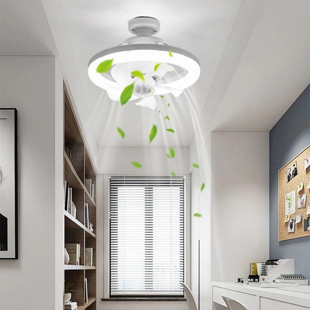 Remote Control Ceiling Fan 2 In 1 Electric Cordless Fan Hanging Fan with LED Light Bathroom