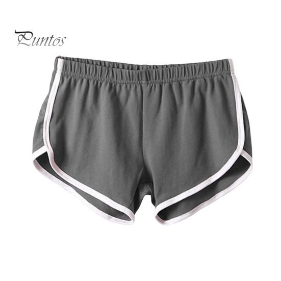 Женские спортивные шорты с эластичной талией, мини-шорты для йоги, однотонные суперкороткие брюки, легкие пляжные брюки, спортивные шорты