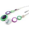 [I9973] - Дизайнерское колье «Бора-Бора» зелено-фиолетовое.