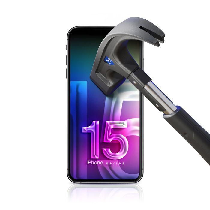 Verre de protection - 3mk - HardGlass Max Lite - iPhone 15 - Noir - 0,3 mm - Résistant aux rayures