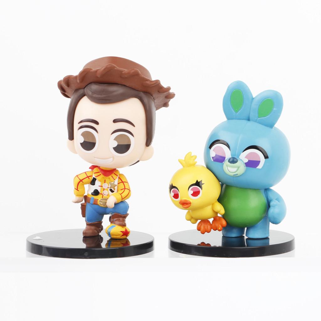 Charming Pink Bear Rabbit Alien Cartoon Figurines Pvc Anime Characters 8cm Set