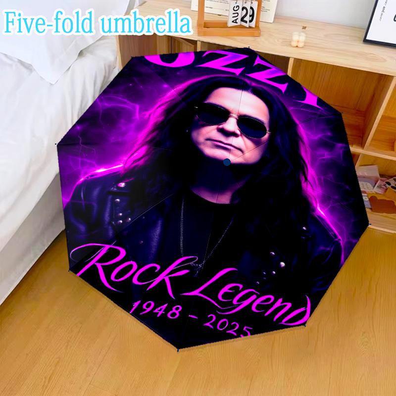Ozzy Memorial Mini Umbrella, 5-Fold, Lightweight, Retractable Umbrella Features 8 Ribs, Ideal for Outdoor Use Birthday Gifts