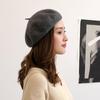Однотонная ретро-винтажная шапка-берет, шерстяная шапка-берет, фетровые береты, плоская шапка