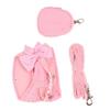 Soft Texture Dog Harness Solid Pink Sturdy Strap Dog Leash Set Flexible Strap Skin Friendly Cat Leash Set Daily Walking