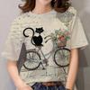 Summer T-Shirt Women 3D Printing Cute Cat Fashion Tee 2022 New Harajuku Animal T Shirt Short Sleeve Oversized Clothing Camiseta