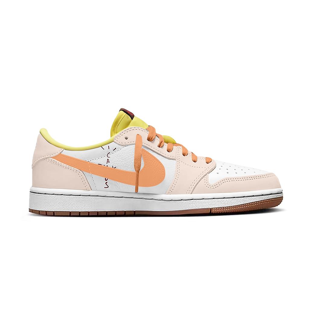 Travis Scott x Jordan Air Jordan 1 Orange Mango Travis Scott X AJ1 Low 7.0 Cushioning Low top Vintage Basketball Shoes DZ4137-700(Team1698-)
