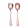2Pcs/ Set High-quality Stainless Steel Fruit Salad Spoon and Fork  Thick Golden Western-style Tableware