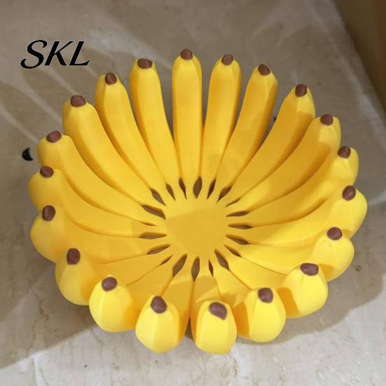 Cheerful Kitchen Accessory 3D Printed Banana-Shaped Storage Tray, Banana Fruit Bowl Holder, Modern for Decorative Tray Kitchen, Dining Table