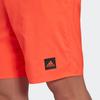 Men's adidas Solid Clx Sh Cl Solid Color Logo Straight Sports Shorts Orange HC8560