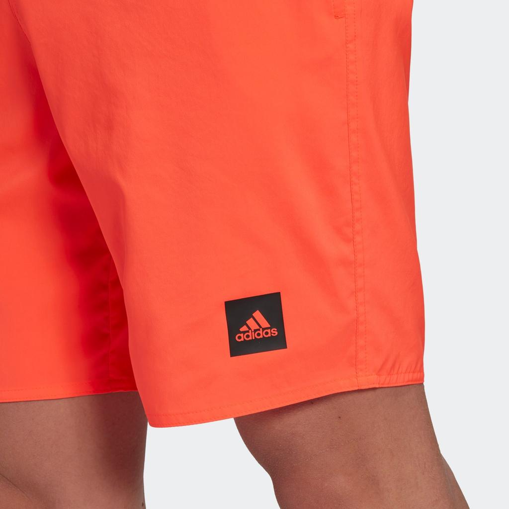 Men's adidas Solid Clx Sh Cl Solid Color Logo Straight Sports Shorts Orange HC8560