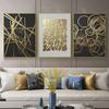 Abstract Black Gold Line Canvas Painting Nordic Minimalist Geometric Wall Art Posters and Prints Modern Home Decor Living Room