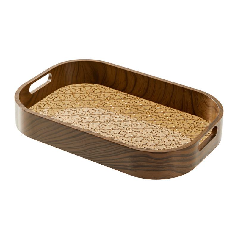 Прямоугольная тарелка для сухофруктов в стиле ретро, прозрачный поднос для хранения, журнальный столик для гостиной, тарелка для хранения чайных чашек, домашний декор