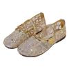 Женские туфли на плоской подошве Golden Bling Дышащие повседневные туфли для женщин Mary Janes Walk Drive Shoes