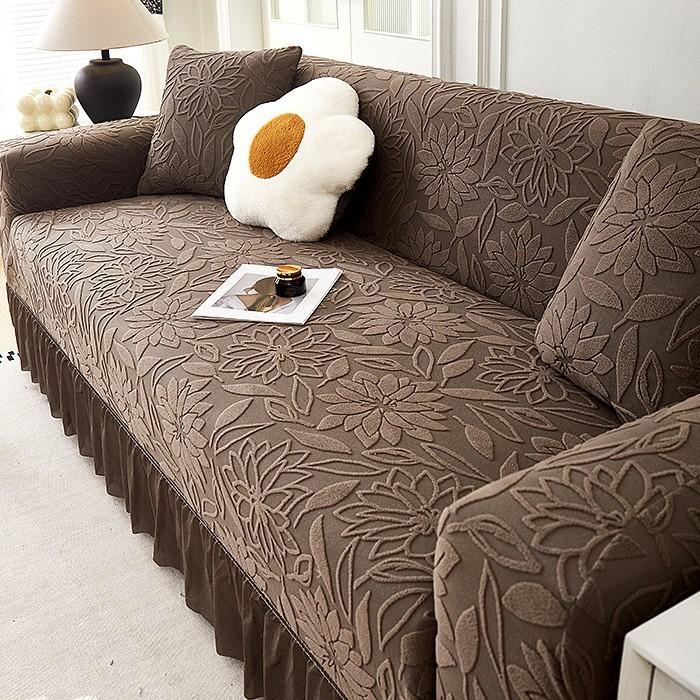 Жаккардовый бархатный чехол для дивана Все включено Универсальный набор Новый Всесезонный Универсальный Противоскользящий Чехол на подушку сиденья Ткань Французский стиль