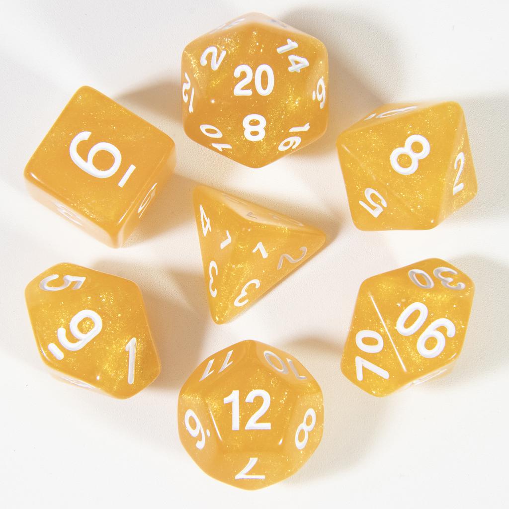 7pcs Dice DND D4, D6, D8, D10, D%, D12, D20 Board Game Accessories Polyhedral Glitter Dice Set