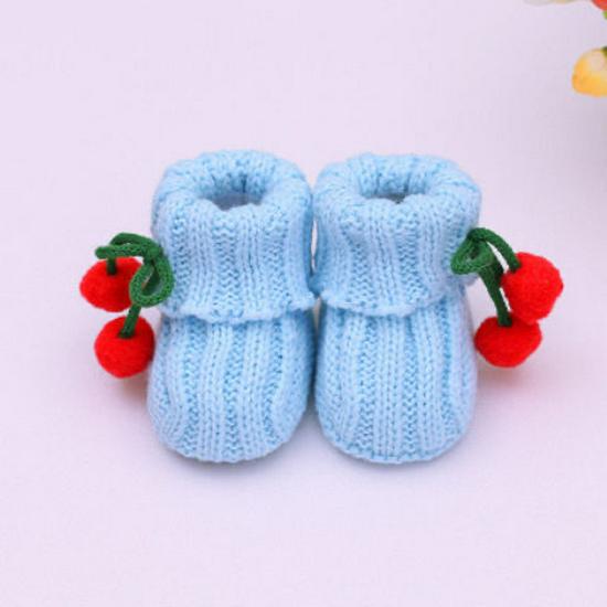 Вязаные шерстяные детские ботиночки ручной работы для весны и осени (0-6 месяцев)