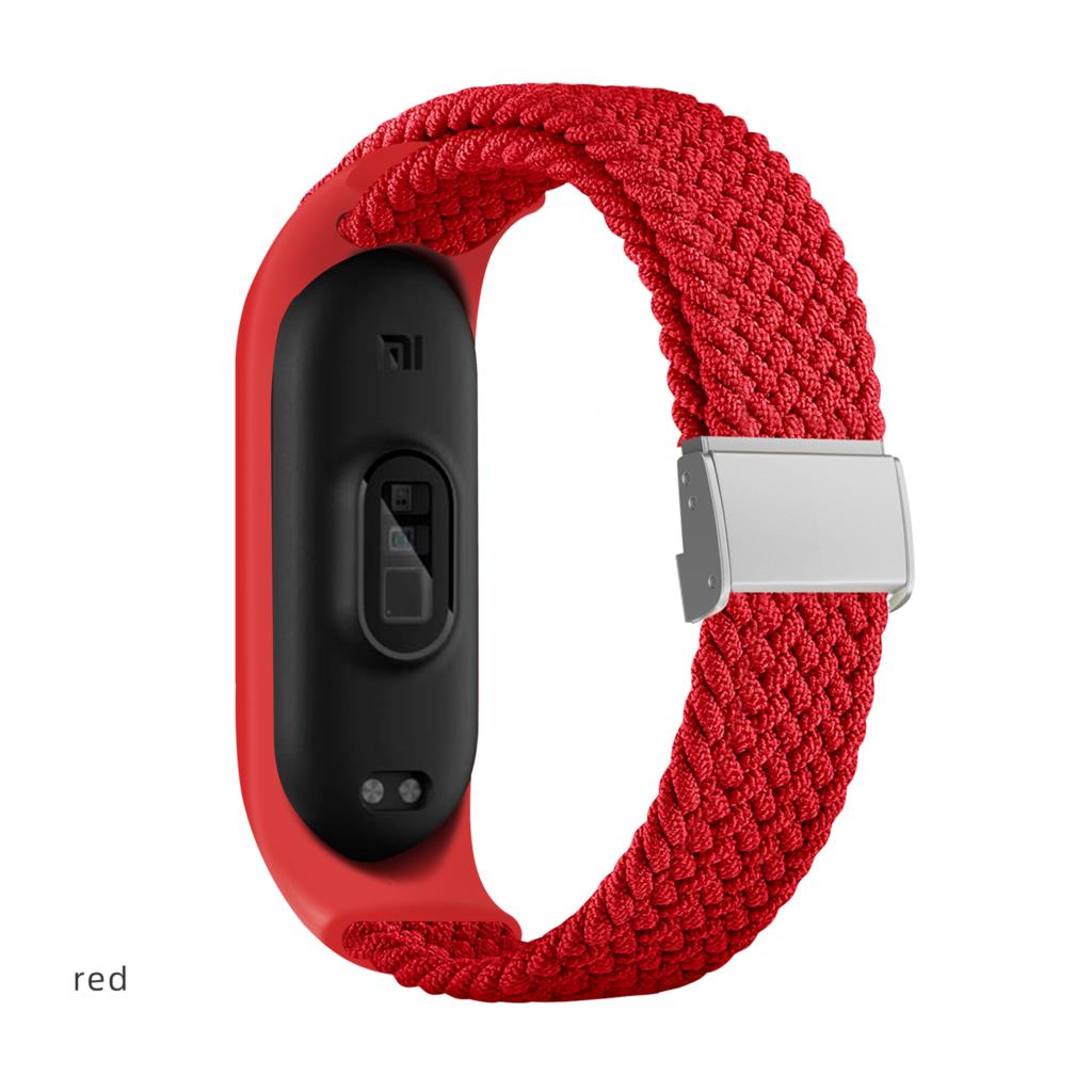 Браслет для Mi band 7 Ремешок Эластичный регулируемый металлический Плетеный нейлон Miband4 miband 5 correa pulseira для xiaomi Mi band 4 3 5 6