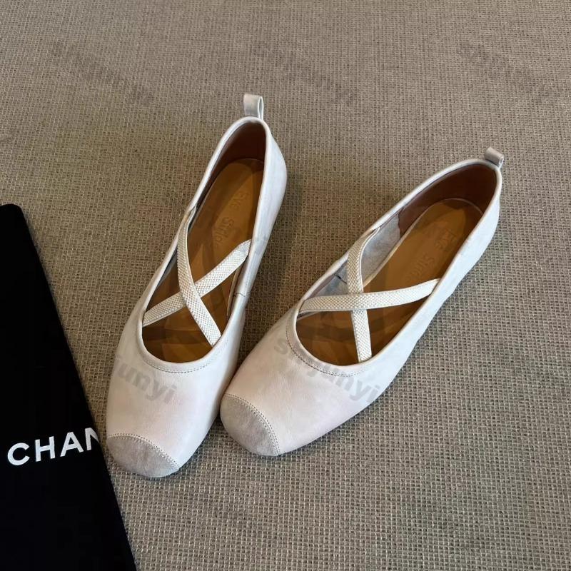 Мода 2025 Женские балетки Модные Легкие Удобные Балетки Неглубокие Мягкая Подошва Перекрестный Ремешок Ретро Туфли Мэри Джейн