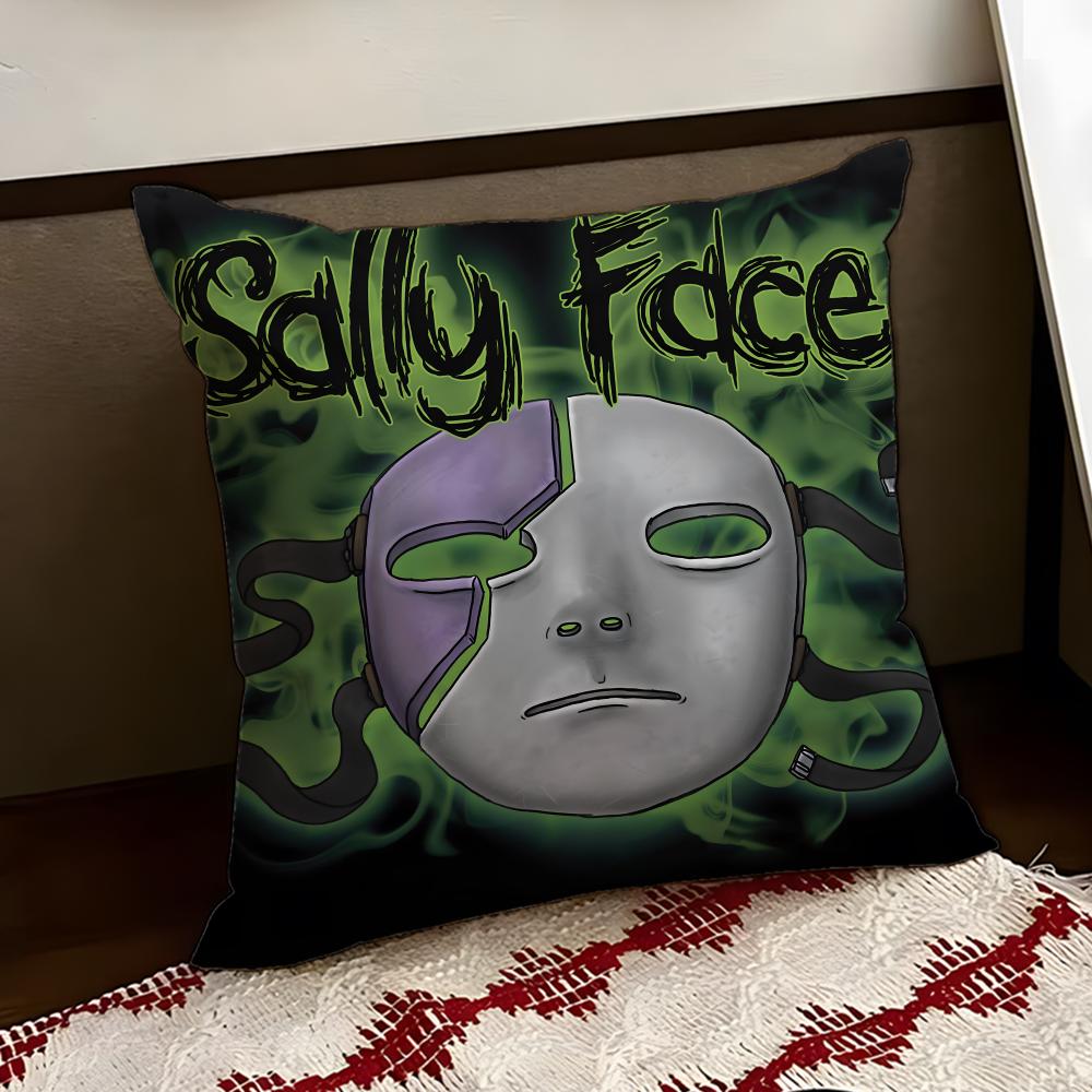 Подушка-подушка SSally FFace Cushion Cover Двусторонняя Мягкая Прочная Наволочка для Дома Автомобиля Многоцелевое Использование для Ежедневного Комфорта